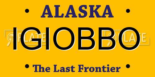 IGIOBBO Alaska License Plate