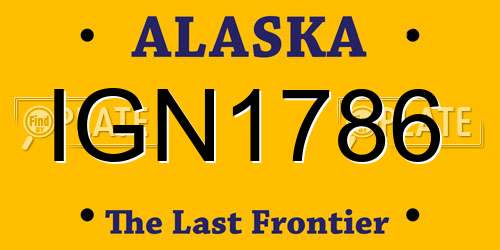 IGN1786 Alaska License Plate