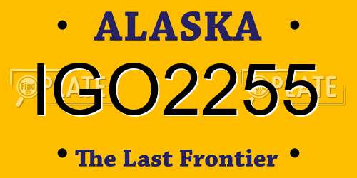 IGO2255 Alaska License Plate