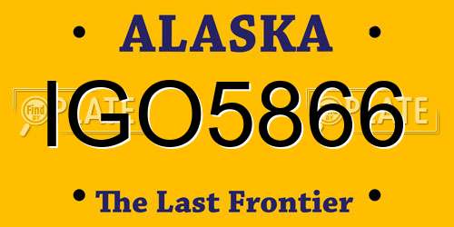 IGO5866 Alaska License Plate