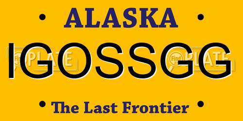 IGOSSGG Alaska License Plate