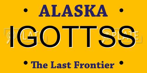 IGOTTSS Alaska License Plate