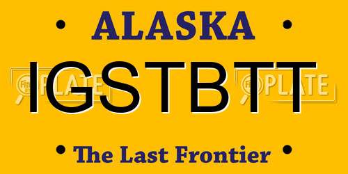 IGSTBTT Alaska License Plate