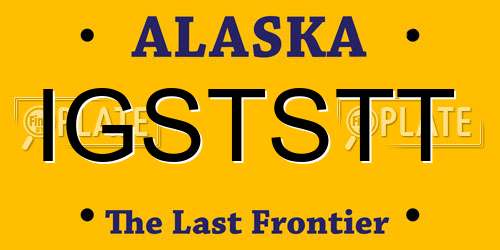 IGSTSTT Alaska License Plate