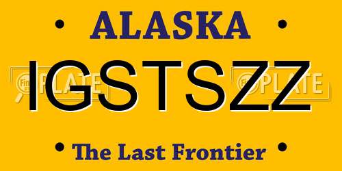 IGSTSZZ Alaska License Plate