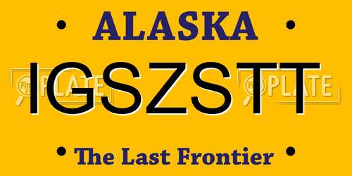 IGSZSTT Alaska License Plate