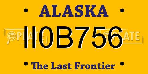 II0B756 Alaska License Plate