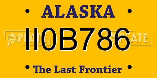 II0B786 Alaska License Plate