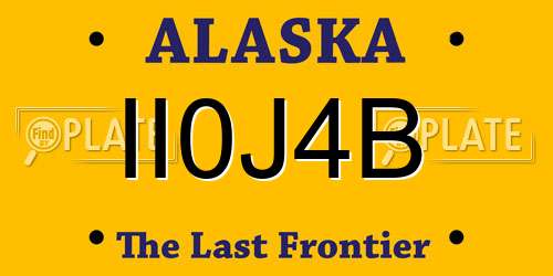 II0J4B Alaska License Plate