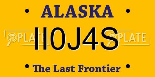 II0J4S Alaska License Plate