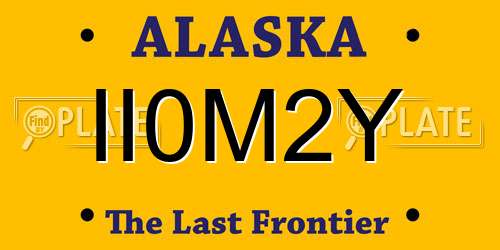 II0M2Y Alaska License Plate