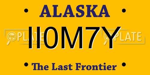 II0M7Y Alaska License Plate
