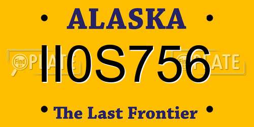 II0S756 Alaska License Plate