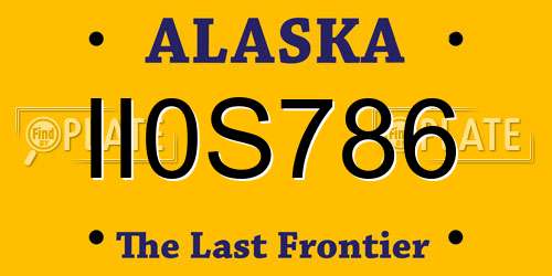 II0S786 Alaska License Plate