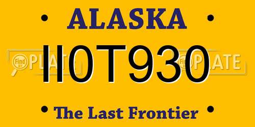 II0T930 Alaska License Plate
