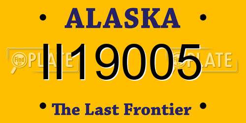 II19005 Alaska License Plate