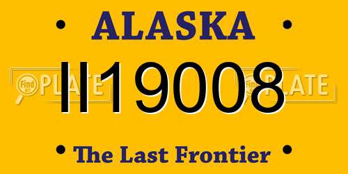 II19008 Alaska License Plate