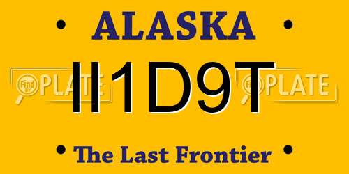 II1D9T Alaska License Plate