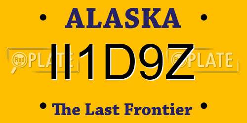 II1D9Z Alaska License Plate