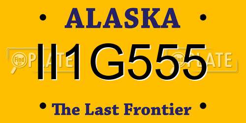 II1G555 Alaska License Plate
