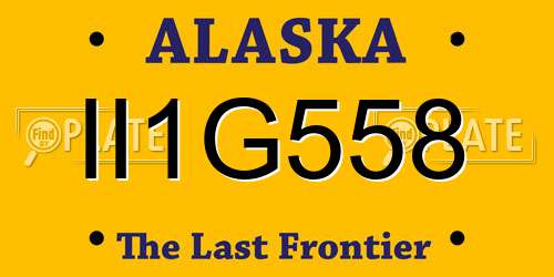 II1G558 Alaska License Plate