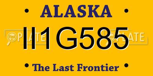II1G585 Alaska License Plate
