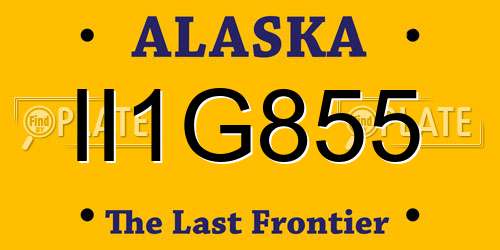 II1G855 Alaska License Plate