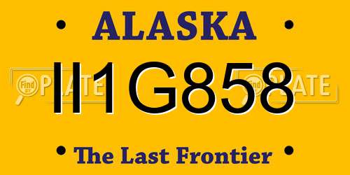 II1G858 Alaska License Plate