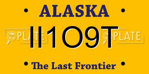 II1O9T Alaska License Plate