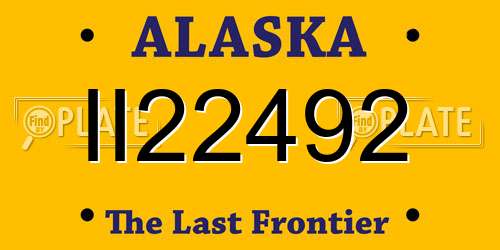 II22492 Alaska License Plate
