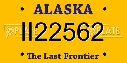 II22562 Alaska License Plate