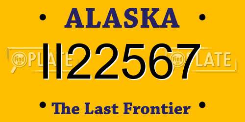 II22567 Alaska License Plate