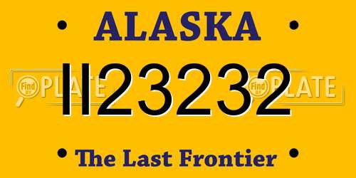 II23232 Alaska License Plate