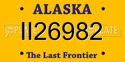 II26982 Alaska License Plate