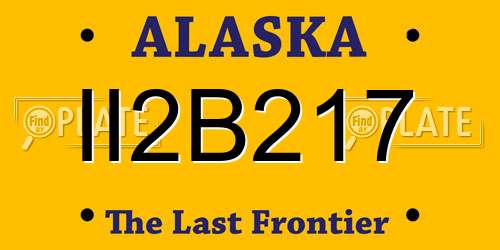 II2B217 Alaska License Plate