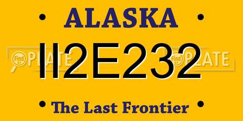 II2E232 Alaska License Plate