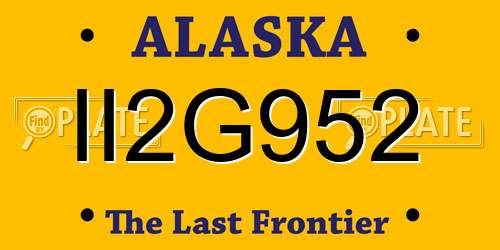 II2G952 Alaska License Plate