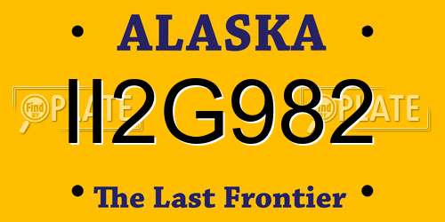 II2G982 Alaska License Plate