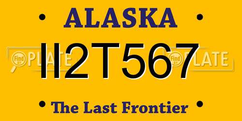 II2T567 Alaska License Plate