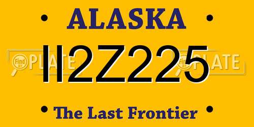 II2Z225 Alaska License Plate