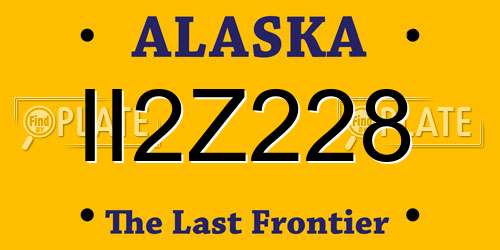 II2Z228 Alaska License Plate