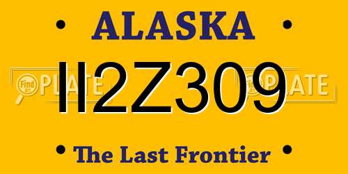 II2Z309 Alaska License Plate