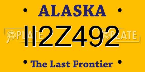 II2Z492 Alaska License Plate