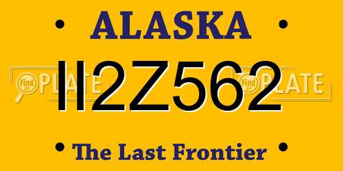 II2Z562 Alaska License Plate