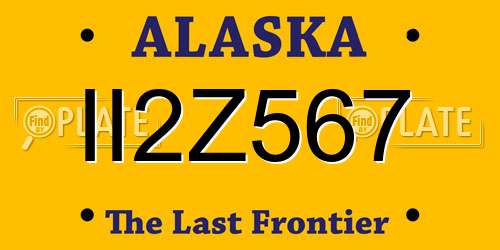II2Z567 Alaska License Plate