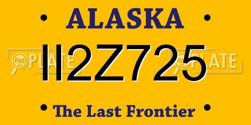 II2Z725 Alaska License Plate