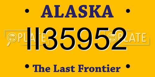 II35952 Alaska License Plate
