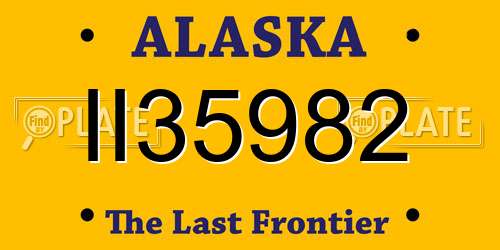 II35982 Alaska License Plate