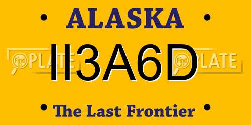 II3A6D Alaska License Plate