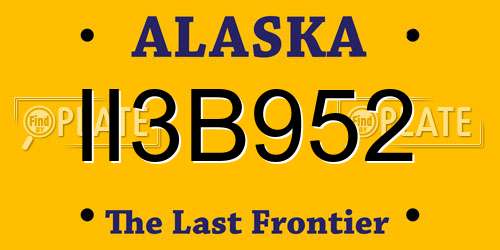II3B952 Alaska License Plate